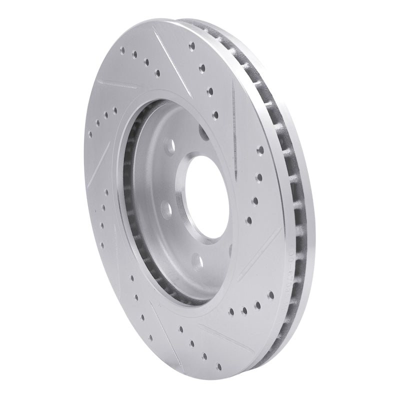 R1 Concepts R1 05-21 Nissan Frontier Front Left Drilled & Slotted Silver Brake Rotor