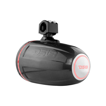 DS18 Marine And Powersports Tower 8in 125 Watts RMS RGB LED Lights Black Carbon Fiber