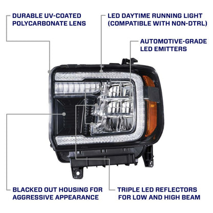 Form Lighting 2014 GMC Sierra LED Reflector Headlights (Pair)