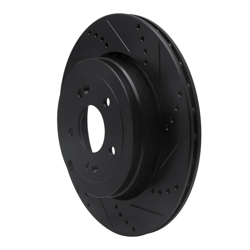R1 Concepts R1 10-16 Hyundai Genesis Coupe Rear Right Drilled & Slotted Black Brake Rotor