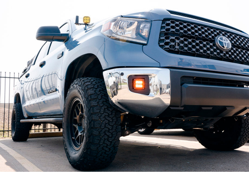 Cali Raised LED Cali Raised 14-21 Toyota Tundra Led Fog Light Pod Replacements Brackets Kit For - 3X2 18W Amber Pod