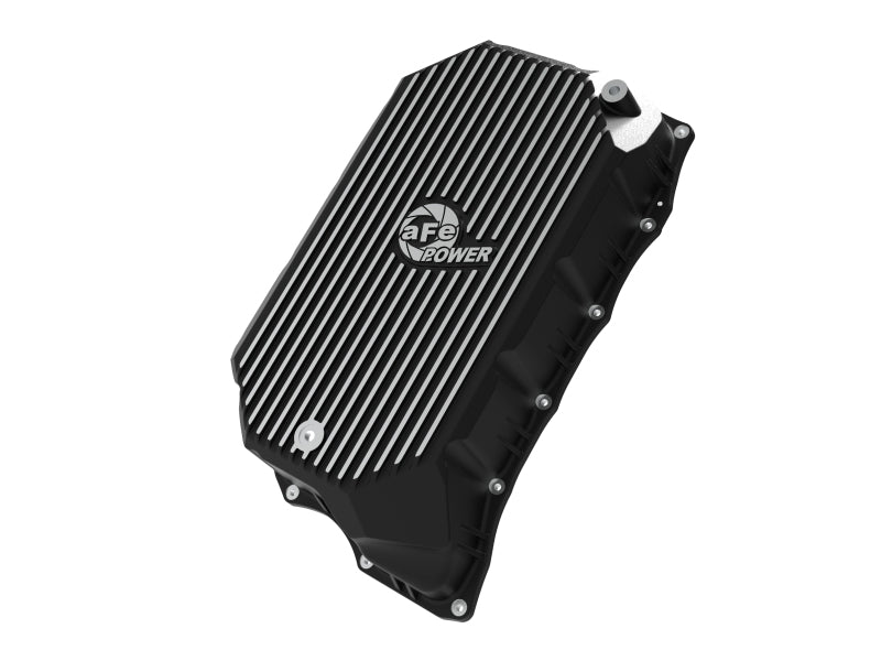 aFe 20-25 GM Diesel V8-6.6L L5P Transmission Pan w/ Machined Fins - Black