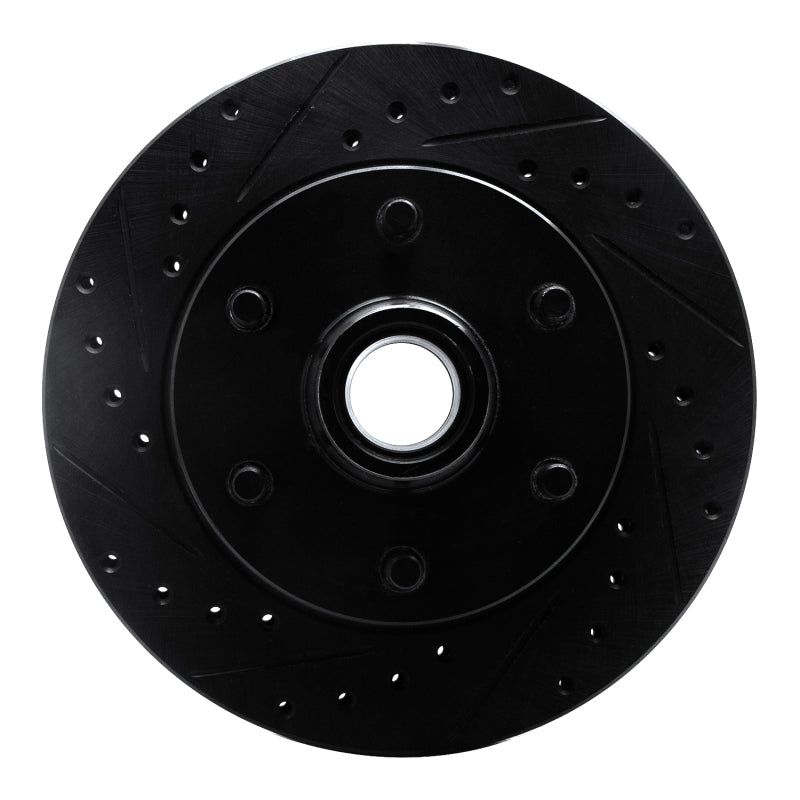 R1 Concepts R1 94-02 Chevrolet C2500 Front Left Drilled & Slotted Black Brake Rotor