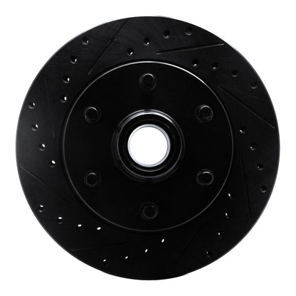 R1 Concepts R1 94-02 Chevrolet C2500 Front Left Drilled & Slotted Black Brake Rotor