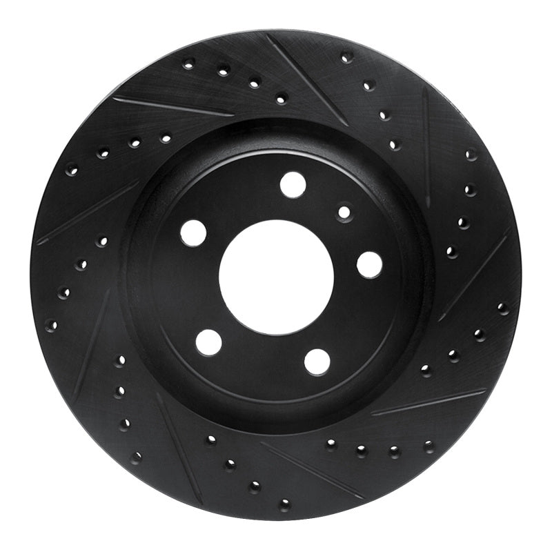 R1 Concepts R1 04-09 Audi S4 Rear Right Drilled & Slotted Black Brake Rotor