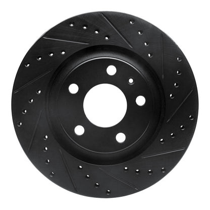 R1 Concepts R1 04-09 Audi S4 Rear Right Drilled & Slotted Black Brake Rotor
