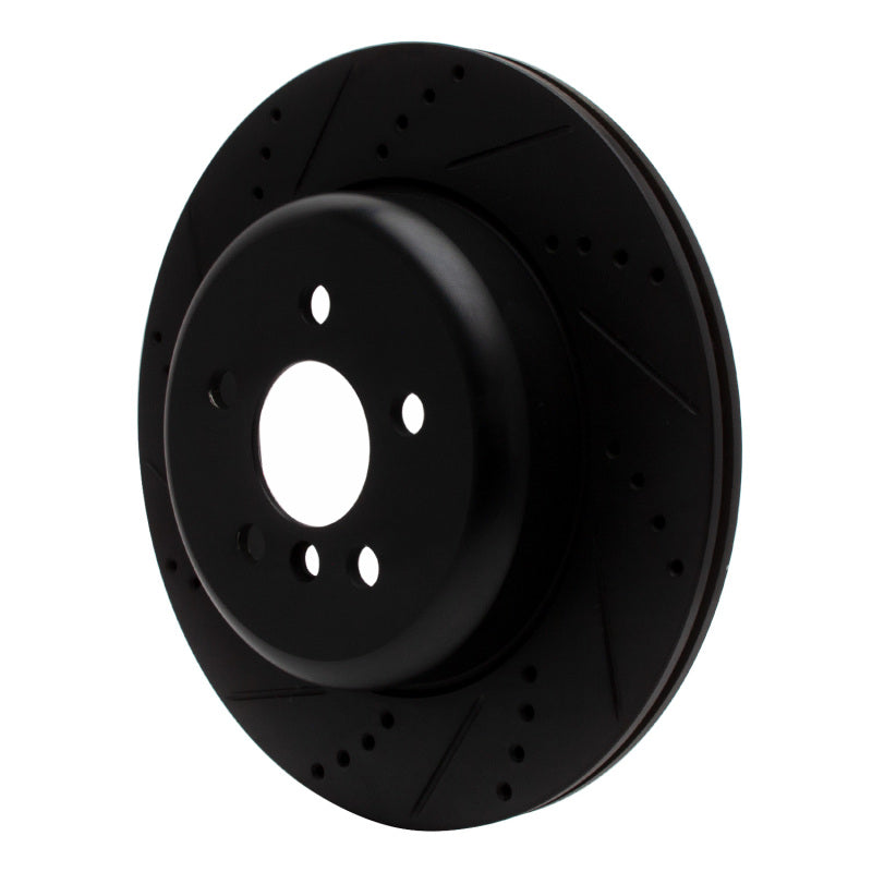 R1 Concepts R1 17-25 BMW 430I Right Rear Drilled & Slotted Black Brake Rotor