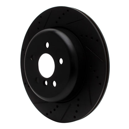 R1 Concepts R1 17-25 BMW 430I Right Rear Drilled & Slotted Black Brake Rotor