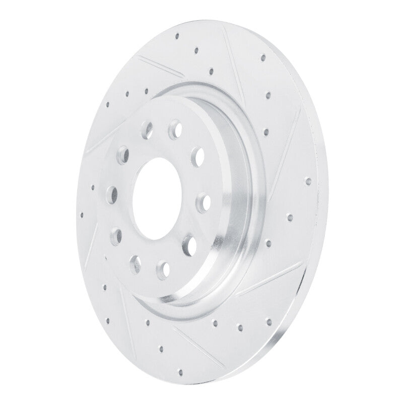 R1 Concepts R1 22-25 Jeep Grand Cherokee Rear Right Drilled & Slotted Silver Brake Rotor