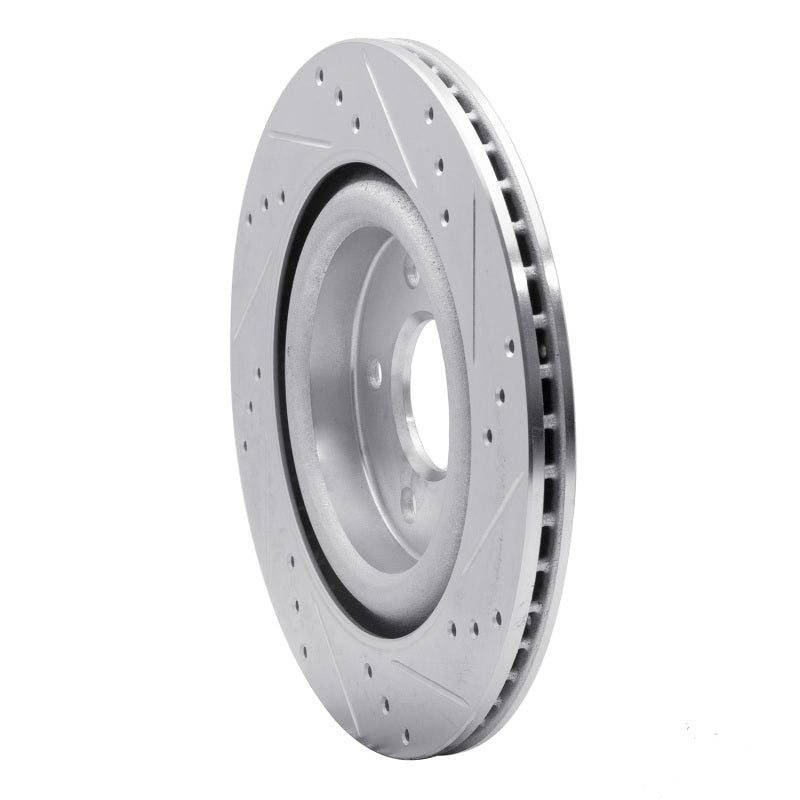 R1 Concepts R1 06-08 Jaguar S-Type Rear Left Drilled & Slotted Silver Brake Rotor