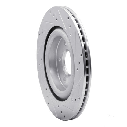 R1 Concepts R1 06-08 Jaguar S-Type Rear Left Drilled & Slotted Silver Brake Rotor