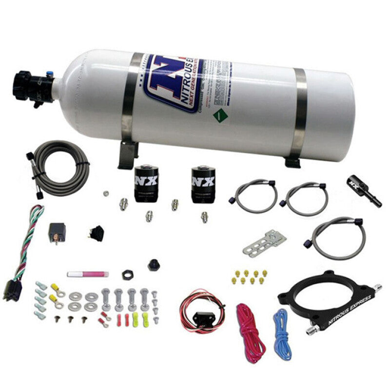 Nitrous Express 11-15 Ford Mustang GT 5.0L High Output Nitrous Plate Kit (50-250HP) w/15lb Bottle