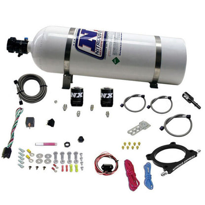 Nitrous Express 11-15 Ford Mustang GT 5.0L High Output Nitrous Plate Kit (50-250HP) w/15lb Bottle