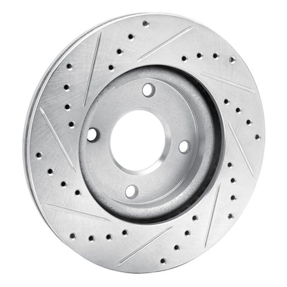 R1 Concepts R1 07-14 Nissan CUBE Front Right Drilled & Slotted Silver Brake Rotor