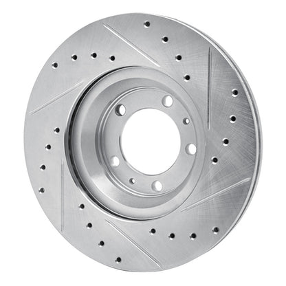 R1 Concepts R1 81-89 Alfa Romeo Milano Front Left Drilled & Slotted Silver Brake Rotor