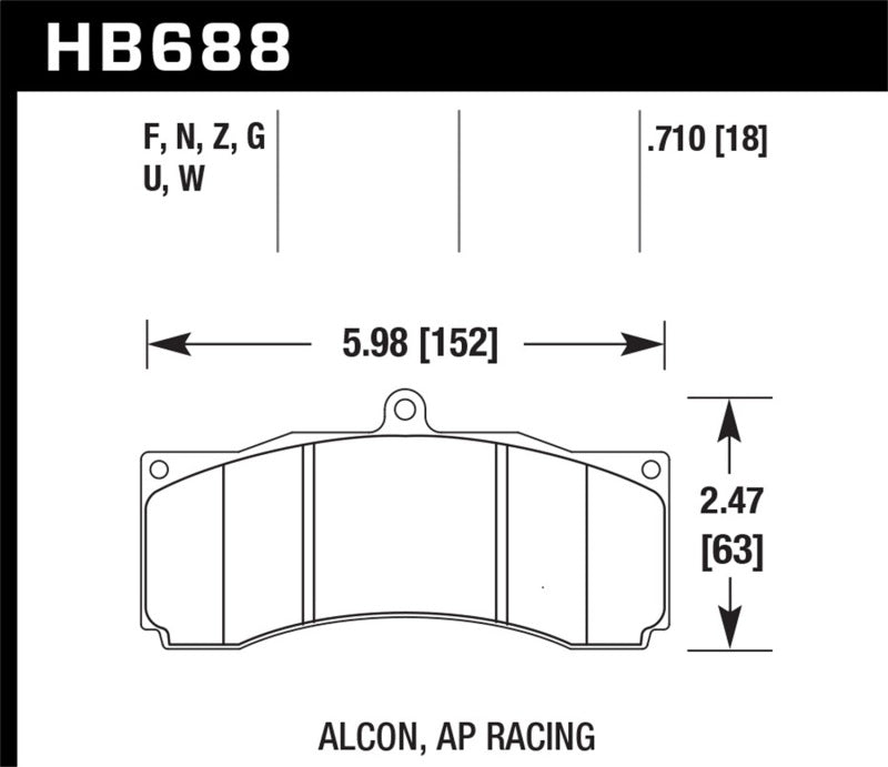 Hawk Performance Hawk AP Racing/Alcon ER-1 Brake Pads