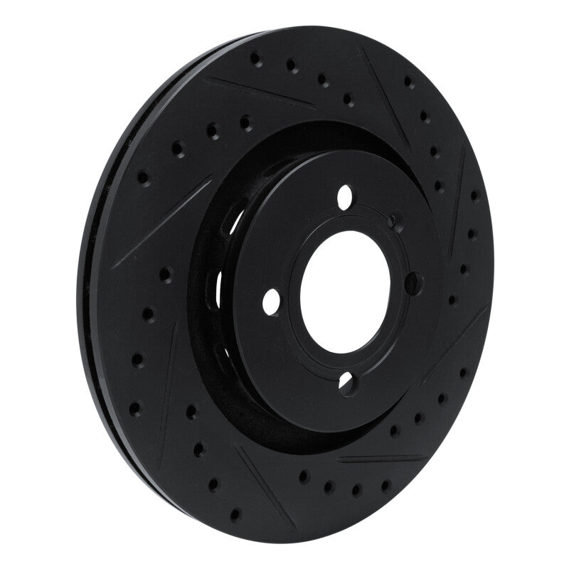 R1 Concepts R1 90-93 Volkswagen CORRADO Front Right Drilled & Slotted Black Brake Rotor