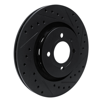 R1 Concepts R1 90-93 Volkswagen CORRADO Front Right Drilled & Slotted Black Brake Rotor