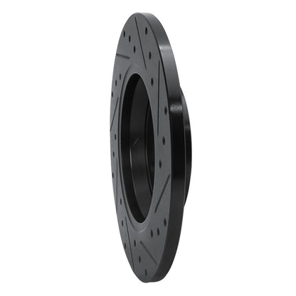 R1 Concepts R1 01-03 Volkswagen EuroVan Rear Left Drilled & Slotted Black Brake Rotor