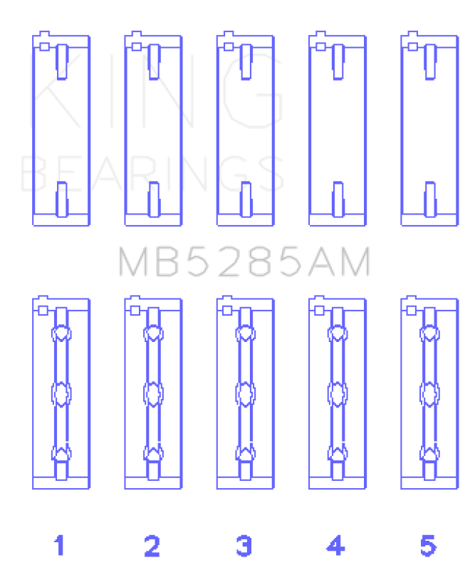King Engine Bearings Suzuki J18K/J20A (Size +1.0mm) Main Bearing Set