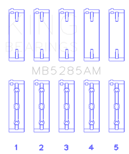 King Engine Bearings Suzuki J18K/J20A (Size +1.0mm) Main Bearing Set