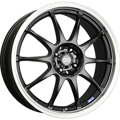Enkei J10 17x7 5x100/114.3 38mm Offset Dia Matte Black w/ Machined Lip Wheel