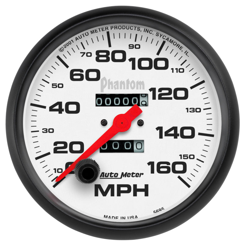 Autometer Phantom 5in 160 MPH In-Dash Mechanical Speedometer