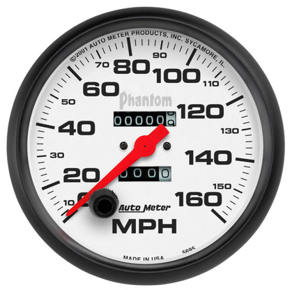 Autometer Phantom 5in 160 MPH In-Dash Mechanical Speedometer