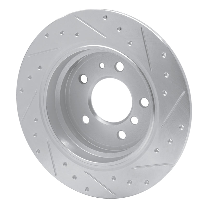 R1 Concepts R1 89-95 BMW 535I Rear Left Drilled & Slotted Silver Brake Rotor