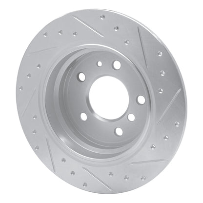R1 Concepts R1 89-95 BMW 535I Rear Left Drilled & Slotted Silver Brake Rotor