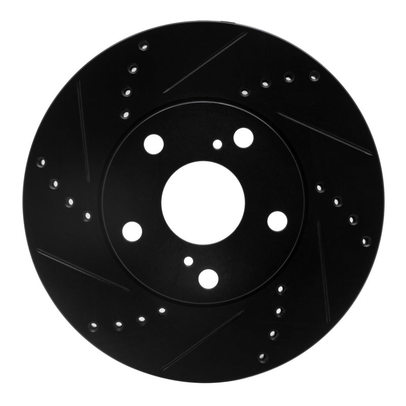 R1 Concepts R1 92-06 Lexus ES300 Front Left Drilled & Slotted Black Brake Rotor