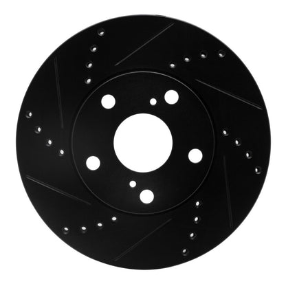R1 Concepts R1 92-06 Lexus ES300 Front Left Drilled & Slotted Black Brake Rotor