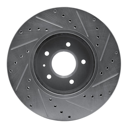 R1 Concepts R1 09-11 Cadillac STS Front Left Drilled & Slotted Silver Brake Rotor