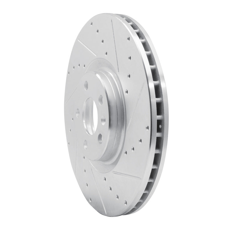 R1 Concepts R1 16-26 Polestar Polestar 2 Front Right Drilled & Slotted Silver Brake Rotor