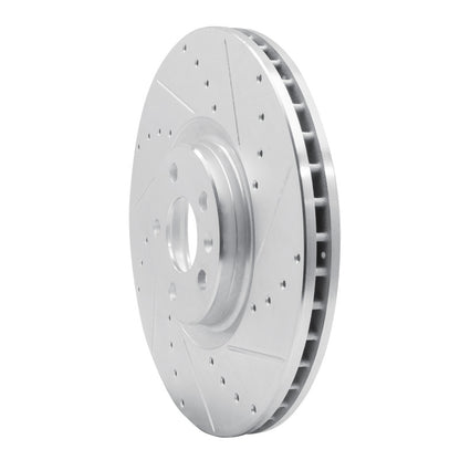 R1 Concepts R1 16-26 Polestar Polestar 2 Front Right Drilled & Slotted Silver Brake Rotor