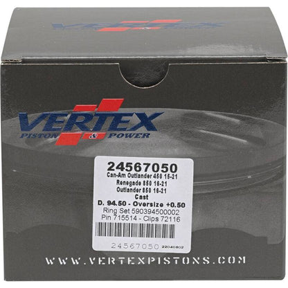 Vertex Pistons Vertex Piston 17-21 Can-Am Outlander 450 4x4 450cc +0.50mm Oversized Cast Replica Piston Kit