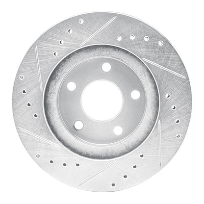 R1 Concepts R1 89-90 Ford Thunderbird Front Right Drilled & Slotted Silver Brake Rotor