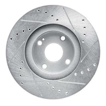 R1 Concepts R1 01-05 Mazda Miata Front Left Drilled & Slotted Silver Brake Rotor