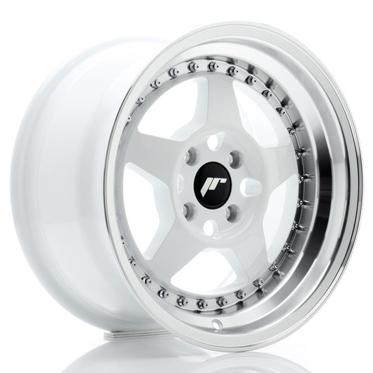 JR Wheels JR615804H2567WL1 JR Wheels JR6 15x8 ET25 4x100 White w/ Machined Lip