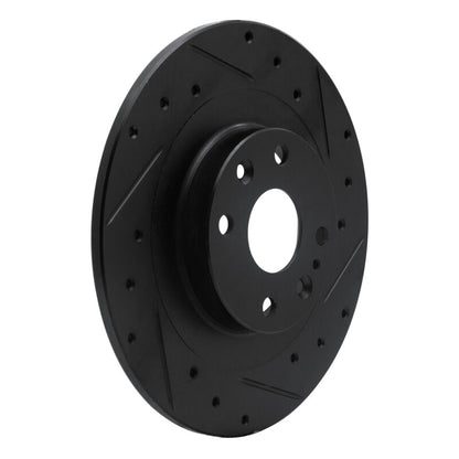 R1 Concepts R1 01-05 Mazda Miata Rear Right Drilled & Slotted Black Brake Rotor