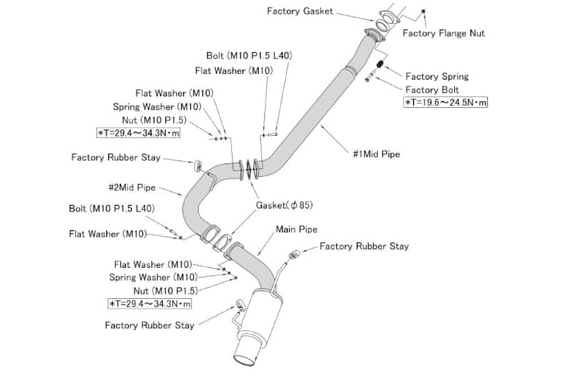 HKS 31008-BF003 USA RACING MUFFLER FOR 2011-2014 SUBARU WRX STI SEDAN