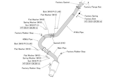 HKS 31008-BF003 USA RACING MUFFLER FOR 2011-2014 SUBARU WRX STI SEDAN