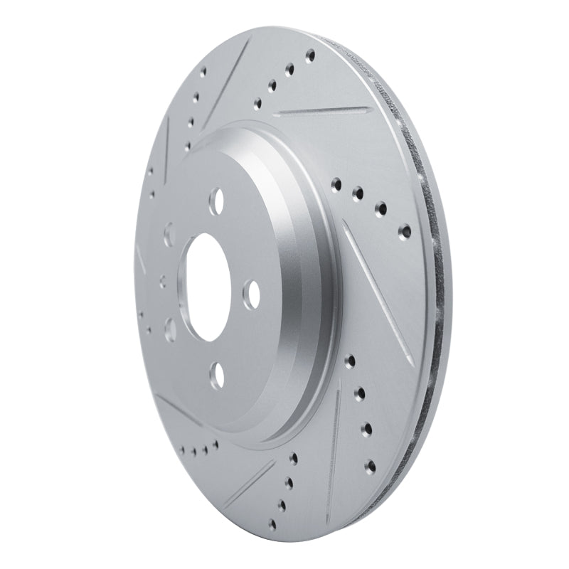 R1 Concepts R1 17-25 Tesla Model 3 Rear Left Drilled & Slotted Silver Brake Rotor