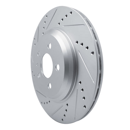 R1 Concepts R1 17-25 Tesla Model 3 Rear Left Drilled & Slotted Silver Brake Rotor