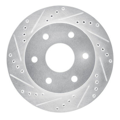 R1 Concepts R1 93-98 Toyota T100 Front Left Drilled & Slotted Silver Brake Rotor