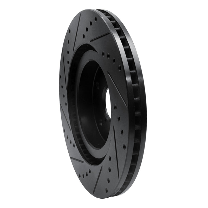 R1 Concepts R1 -24 Subaru Forester Front Right Drilled & Slotted Black Brake Rotor