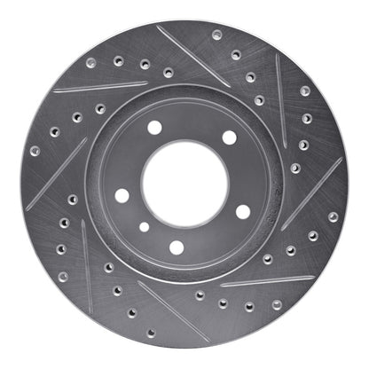 R1 Concepts R1 90-97 Jaguar XJ6 Front Left Drilled & Slotted Silver Brake Rotor