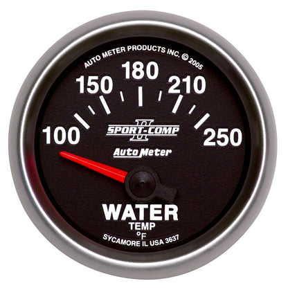 Autometer Sport-Comp II 52mm 100-250 F Short Sweep Electronic Water Temperature Gauge