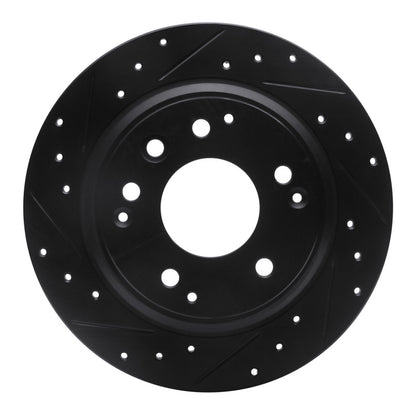 R1 Concepts R1 91-99 Acura Legend Rear Left Drilled & Slotted Black Brake Rotor