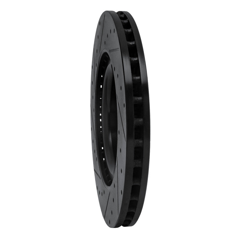 R1 Concepts R1 13-19 Mercedes-Benz GLS350 Front Right Drilled & Slotted Black Brake Rotor